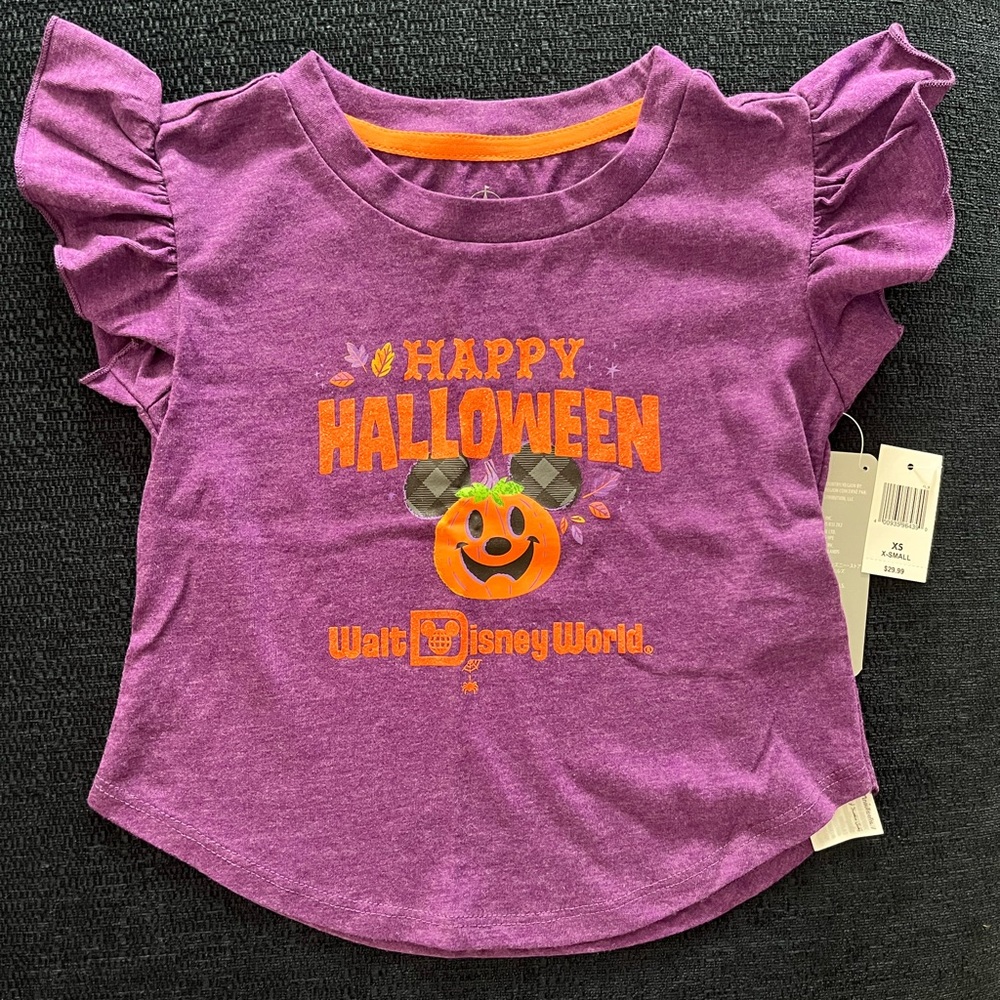 Little girls’ Disney Halloween ruffle top, NWT